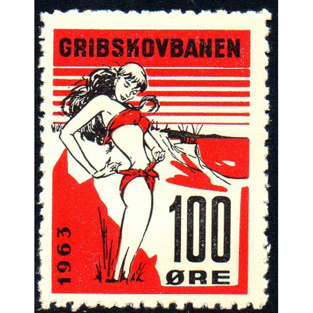 Gribskovbanen - 1963 - Gods Frimrke - 100 re - Ustemplet
