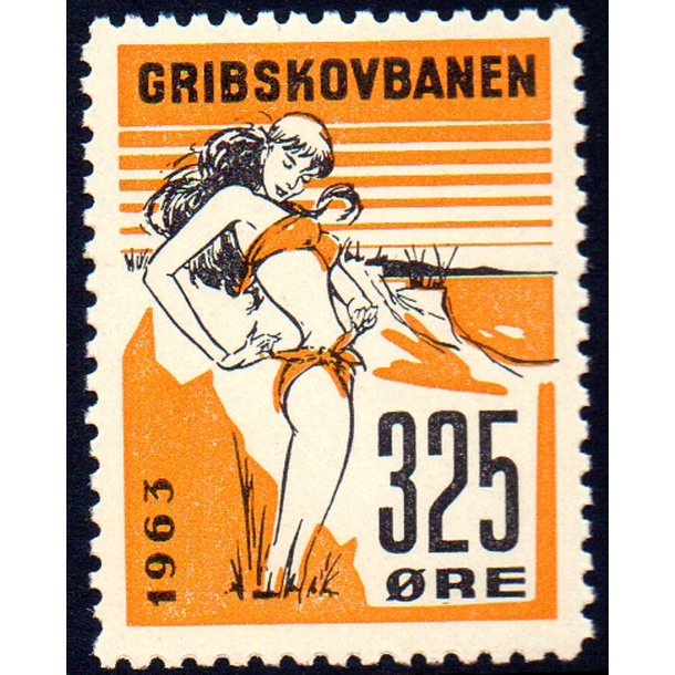 Gribskovbanen - 1963 - Gods Frimrke - 325 re - Ustemplet