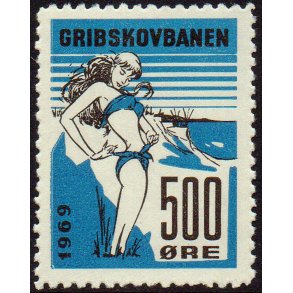Gribskovbanen - 1969 - Gods Frimrke - 500 re - Ustemplet