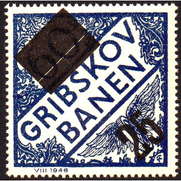 Gribskovbanen - Gods Frimrke - 60 re overstemplet til 25 re - Ustemplet