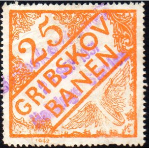 Gribskovbanen - Gods Frimrke - 25 re - Stemplet