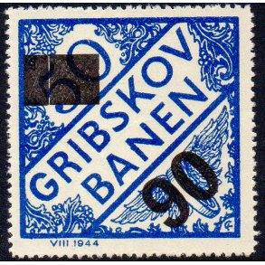 Gribskovbanen - Gods Frimrke - 50 re overstemplet til 90 re - Ustemplet