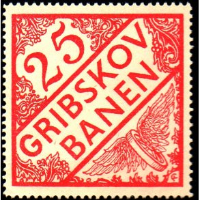 Gribskovbanen - Gods Frimrke - 25 re - Ustemplet