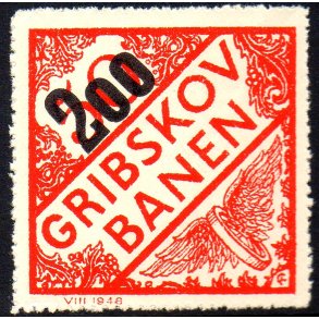 Gribskovbanen - Gods Frimrke - 50 re overstemplet til 200 re - Ustemplet