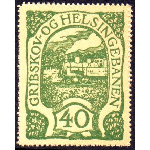 Gribskovbanen Helsinge Banen - Gods Frimrke - 40 re - Ustemplet
