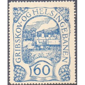 Gribskovbanen Helsinge Banen - Gods Frimrke - 60 re - Ustemplet