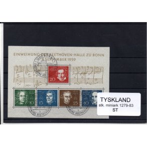 Tyskland Miniark AFA 1279 - 83 - Stemplet -