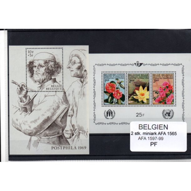 Belgien - 2 Miniark AFA 1565 og 1597 - 99 - Postfrisk