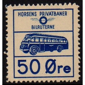 Horsens Privatbaner - Rutebilerne - Godsfrimrke - 50 re - Ustemplet