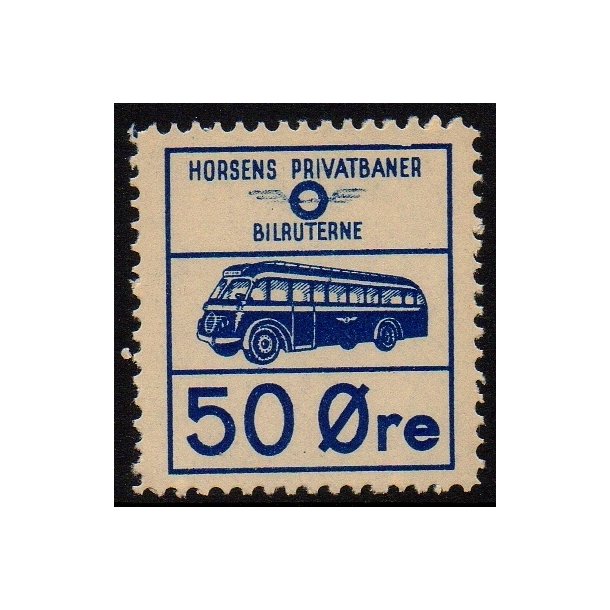 Horsens Privatbaner - Rutebilerne - Godsfrimrke - 50 re - Ustemplet