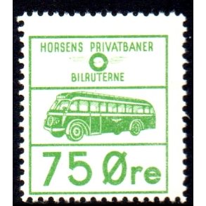 Horsens Privatbaner - Rutebilerne - Godsfrimrke - 75 re - Ustemplet