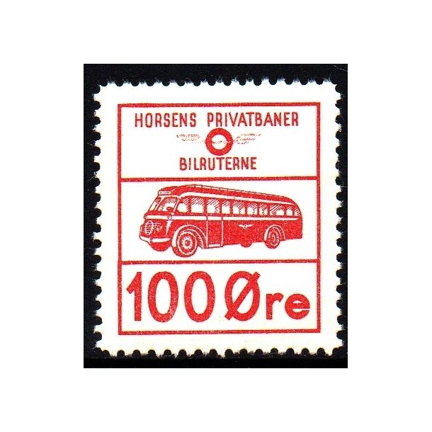 Horsens Privatbaner - Rutebilerne - Godsfrimrke - 100 re - Ustemplet