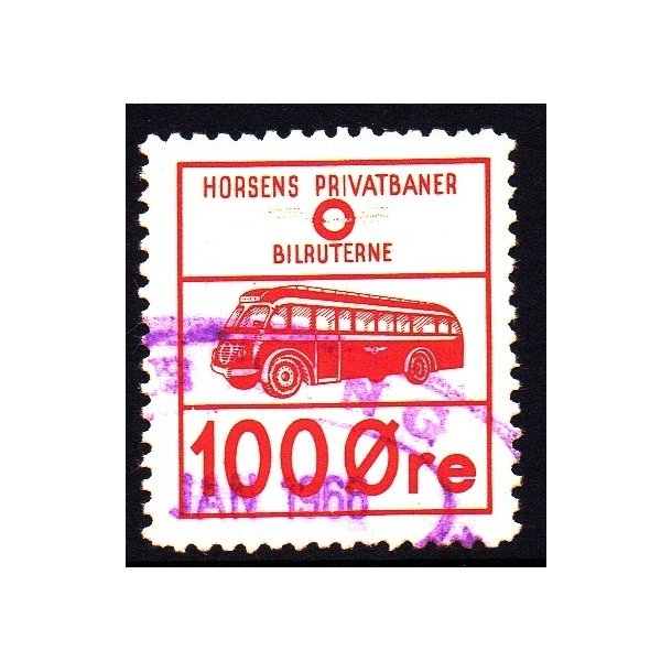 Horsens Privatbaner - Rutebilerne - Godsfrimrke - 100 re - Stemplet
