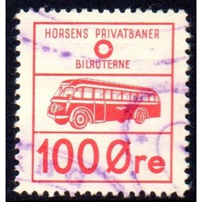 Horsens Privatbaner - Rutebilerne - Godsfrimrke - 100 re - Stemplet
