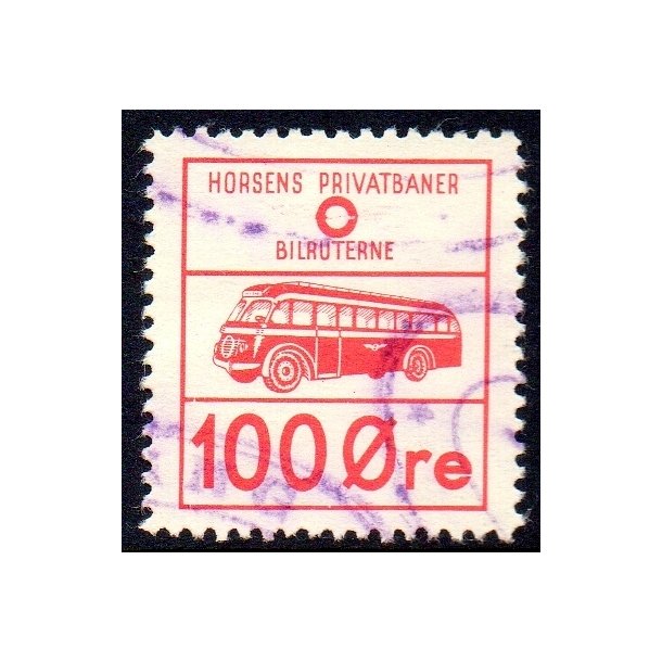 Horsens Privatbaner - Rutebilerne - Godsfrimrke - 100 re - Stemplet