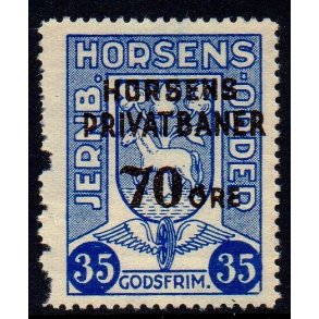 Horsens/Odder - Overstemplet Horsens Privatbaner - Godsfrimrke - 70 re - Ustemplet