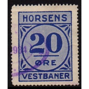 Horsens Vestbaner - Godsfrimrke - 20 re - Stemplet