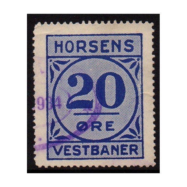 Horsens Vestbaner - Godsfrimrke - 20 re - Stemplet