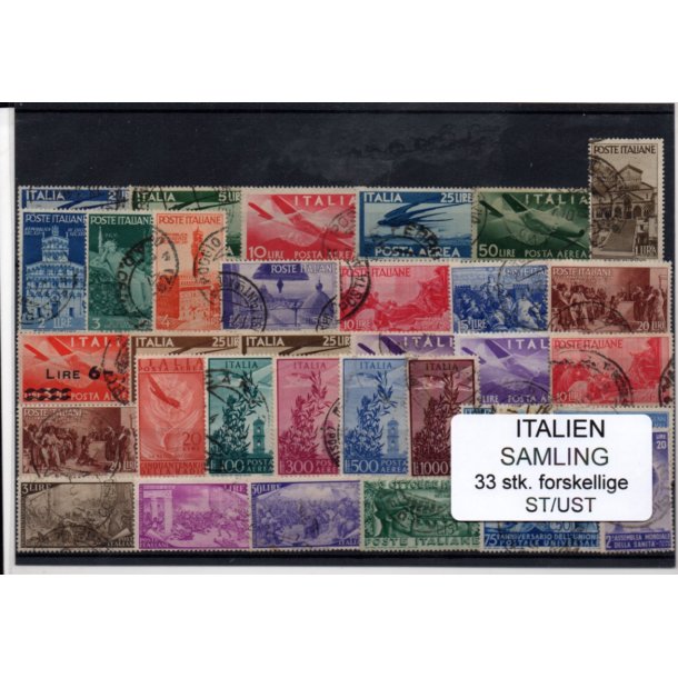 Italien Samling - 33 Stk. forskellige - Stemplet/ Ustemplet