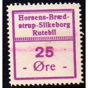 Horsens - Brdstrup - Silkeborg - Rutebil - Godsfrimrke - 25 re - Stemplet