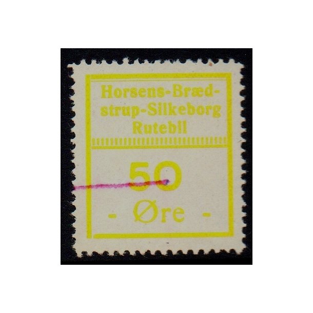 Horsens - Brdstrup - Silkeborg - Rutebil - Godsfrimrke - 50 re - Stemplet