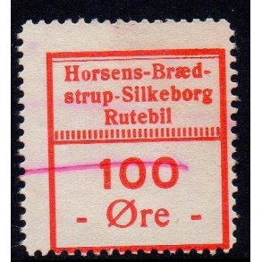Horsens - Brdstrup - Silkeborg - Rutebil - Godsfrimrke - 100 re - Stemplet