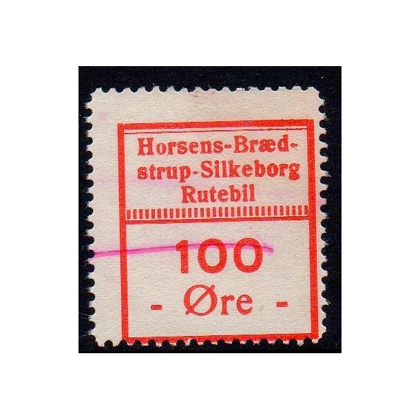 Horsens - Brdstrup - Silkeborg - Rutebil - Godsfrimrke - 100 re - Stemplet