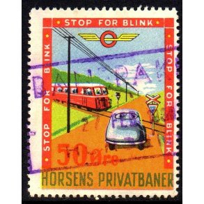 Horsens Privatbaner - Godsfrimrke - 50 re - Stemplet