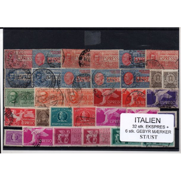 Italien 32 stk. Ekspres og 6 stk Gebyrm�rker - Stemplet/ Ustemplet