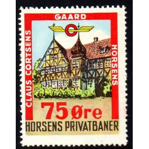 Horsens Privatbaner - Godsfrimrke - 75 re - Ustemplet