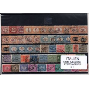 Italien 52 stk. Tjeneste/Portom�rker - Stemplet
