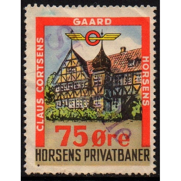 Horsens Privatbaner - Godsfrimrke  - 75 re - Stemplet