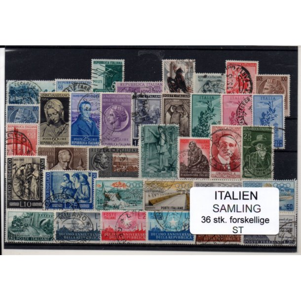 Italien Samling - 36 Stk. forskellige - Stemplet