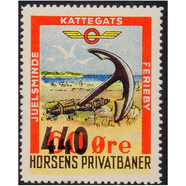 Horsens Privatbaner - Godsfrimrke - 60 re overstemplet til 440 re - Ustemplet