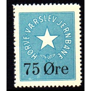 Hrve - Vrslev Jernbane - Godsfrimrke  - 75 re - Ustemplet