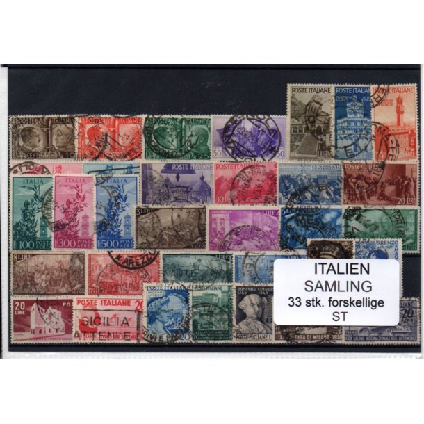  Italien Samling - 33 Stk. forskellige - Stemplet