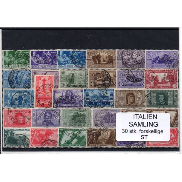 Italien Samling - 30 Stk. forskellige - Stemplet