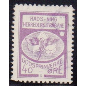Hads - Ning Herreds Jernbane - Godsfrimrke  - 40 re - Stemplet