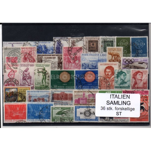 Italien Samling - 36 Stk. forskellige - Stemplet