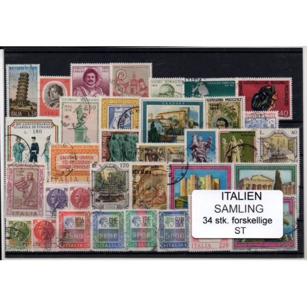 Italien Samling - 34 Stk. forskellige - Stemplet