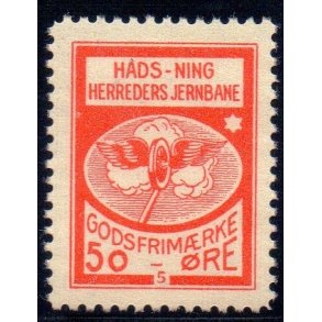 Hads - Ning Herreds Jernbane - Godsfrimrke  - 60 re - Ustemplet