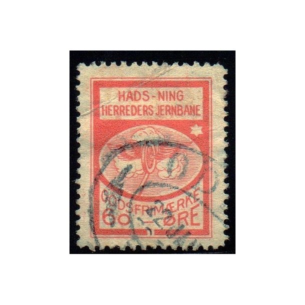 Hads - Ning Herreds Jernbane - Godsfrimrke - 60 re - Stemplet