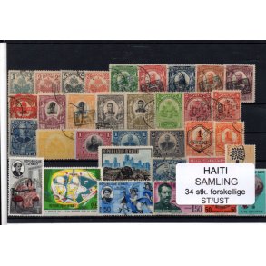 Haiti Samling. 34 Stk. forskellige - Stemplet/Ustemplet