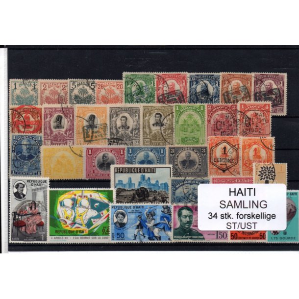 Haiti Samling. 34 Stk. forskellige - Stemplet/Ustemplet