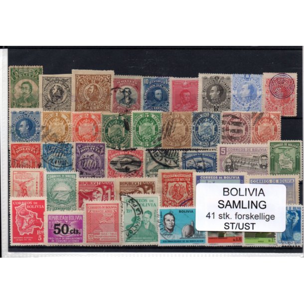 Bolivia Samling - 41 forskellige. Stemplet/Ustemplet
