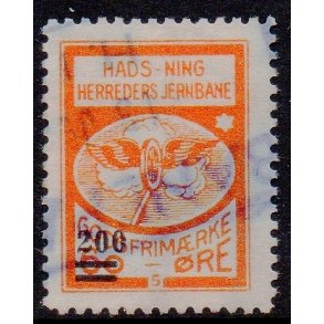 Hads - Ning Herreds Jernbane - Godsfrimrke - 60 re - Stemplet