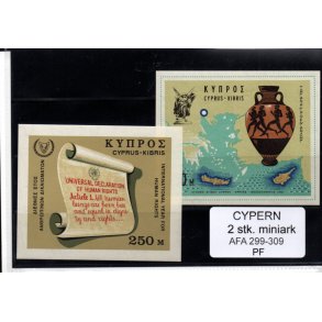 Cypern - 2 stk. Miniark AFA 299 - 309 - Postfrisk