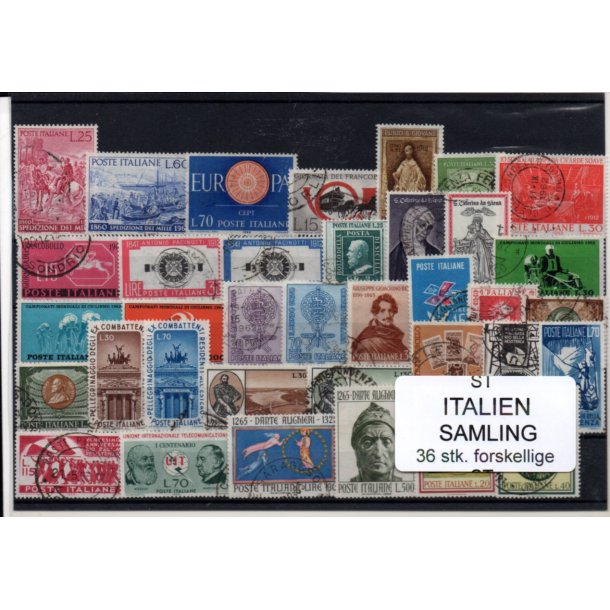 Italien Samling - 36 Stk. forskellige - Stemplet