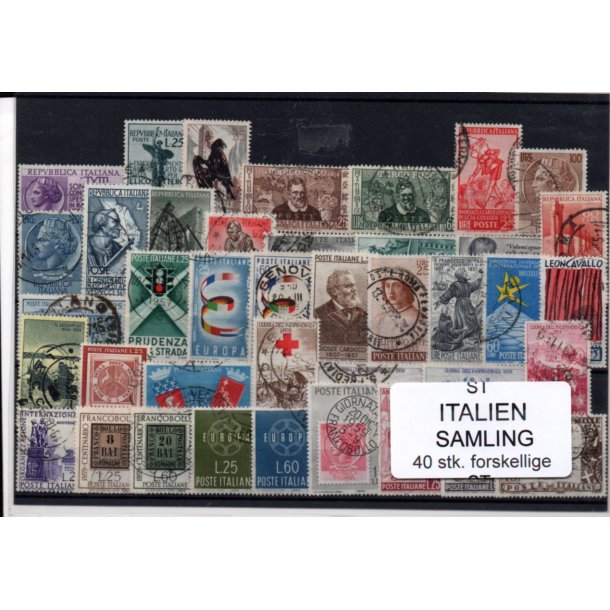 Italien Samling - 40 Stk. forskellige - Stemplet