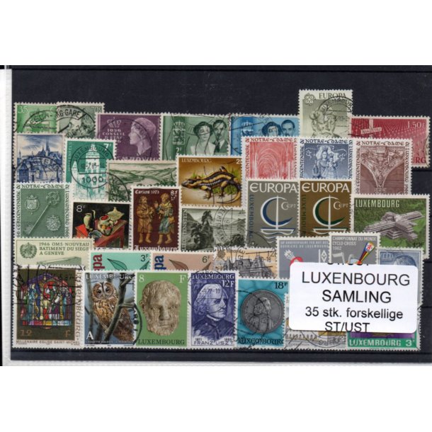 Luxembourg Samling - 35 Stk. Forskellige Stemplet/Ustemplet